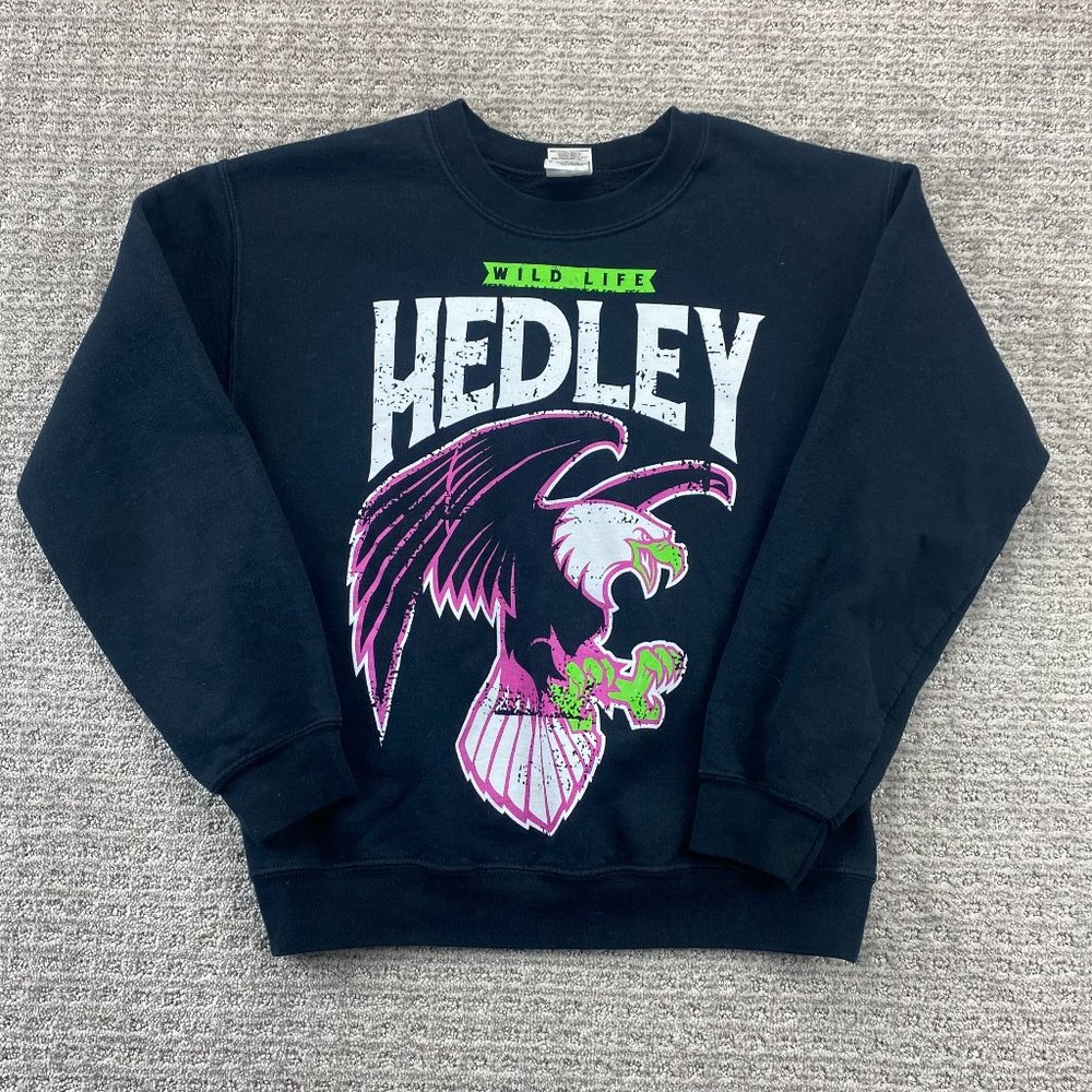 Gildan Sweater Women Small Black Wild Life Hedley Pullover Sweatshirt Crew Neck